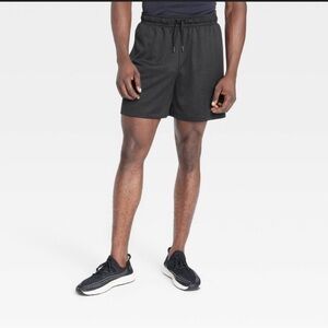 All in Motion 6” Men's Medium Mesh Black Shorts With Pockets